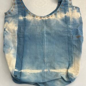 Elegant Blue and Cream Tote Bag